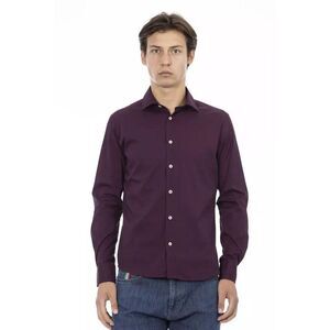Baldinini Trend Elegant Cotton Dress Shirt Men Bordeaux Shirts